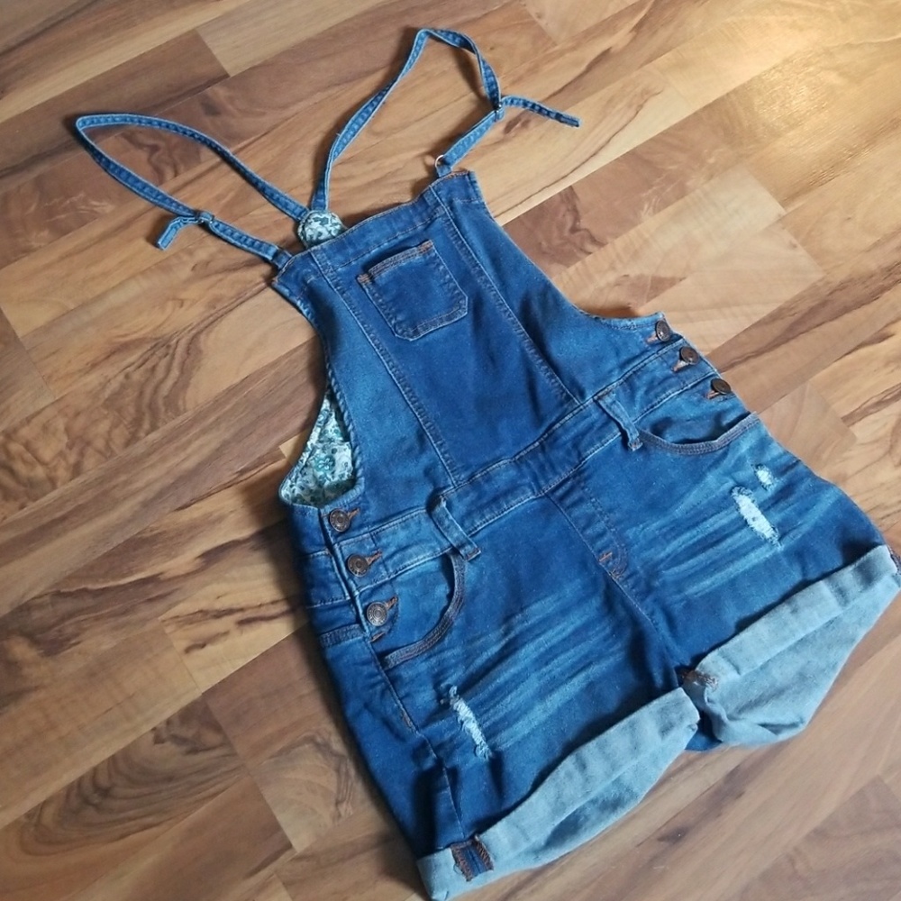 Jean short overalls